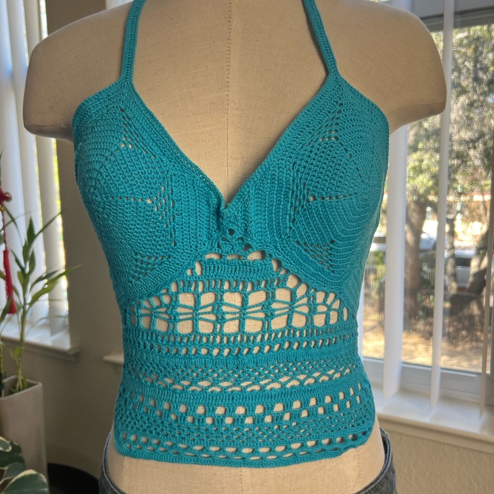LUCIANO TEMPESTRA crochet top size M